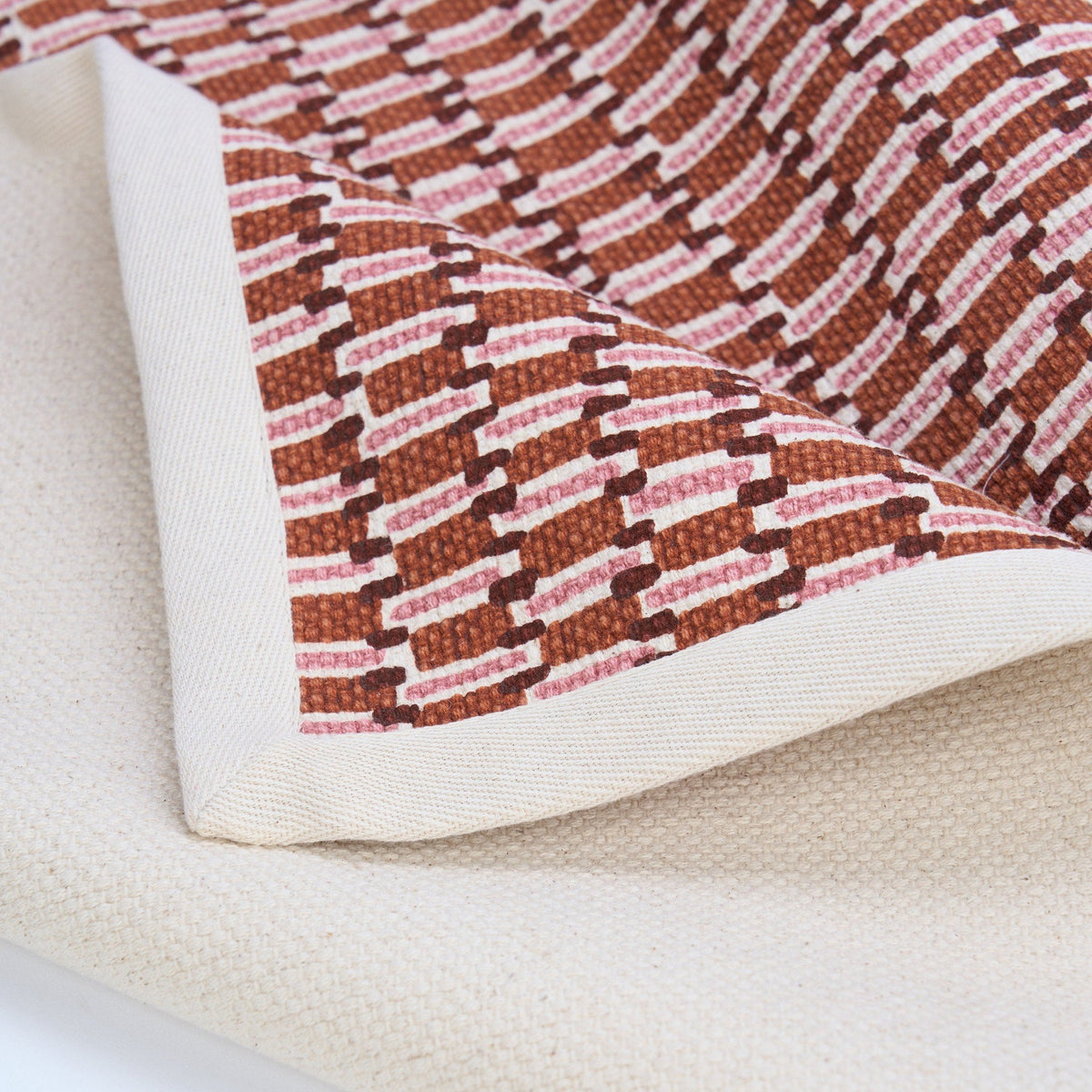 Modern Retro Rust Weave Texture Cotton Dhurrie | 100% Cotton | Sizes Available