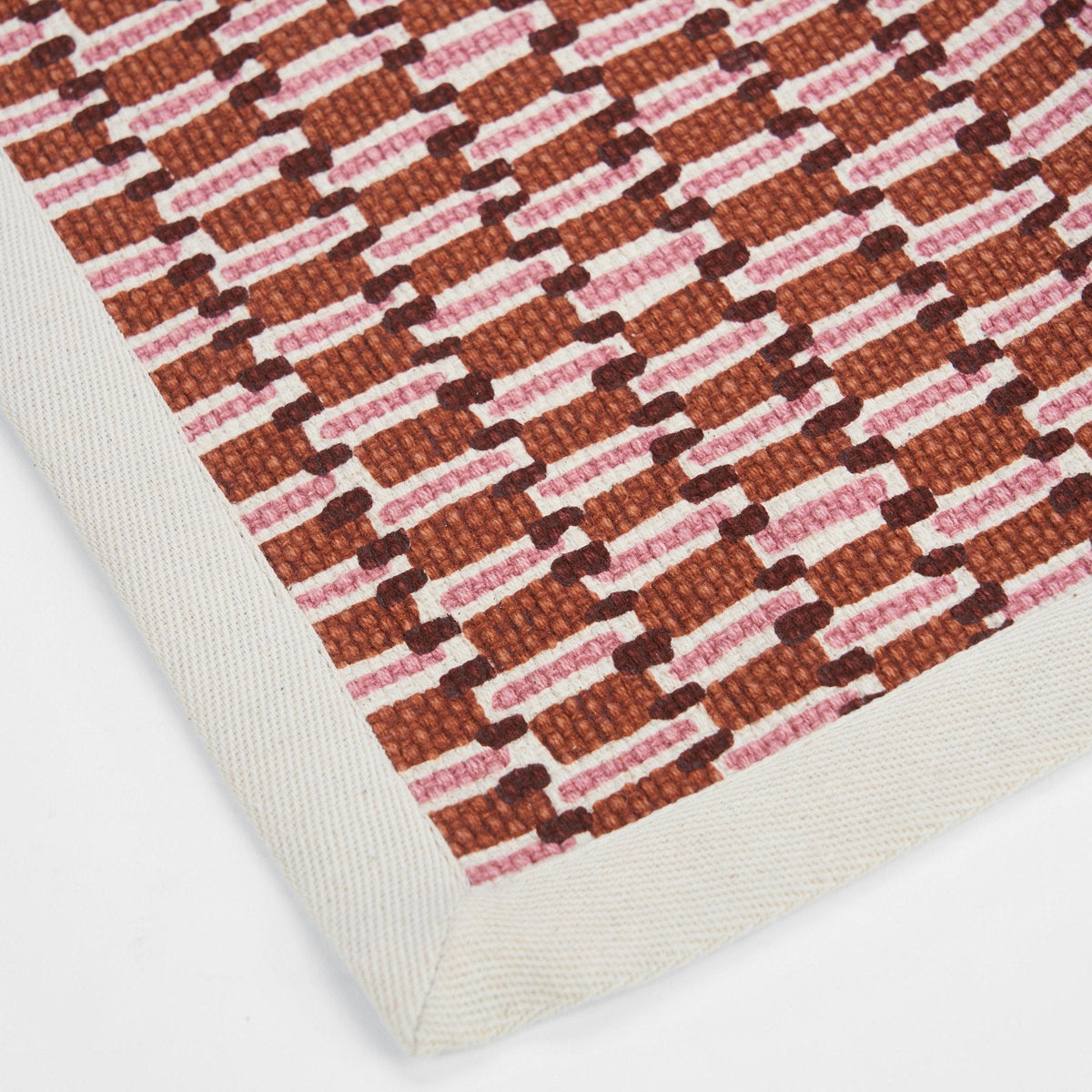 Modern Retro Rust Weave Texture Cotton Dhurrie | 100% Cotton | Sizes Available