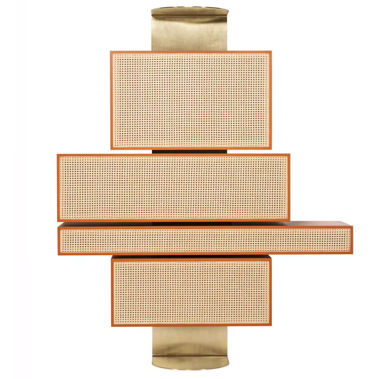 Modern Vienna Asymmetrical Wall Shelf with Drawers, Shelves & Desk