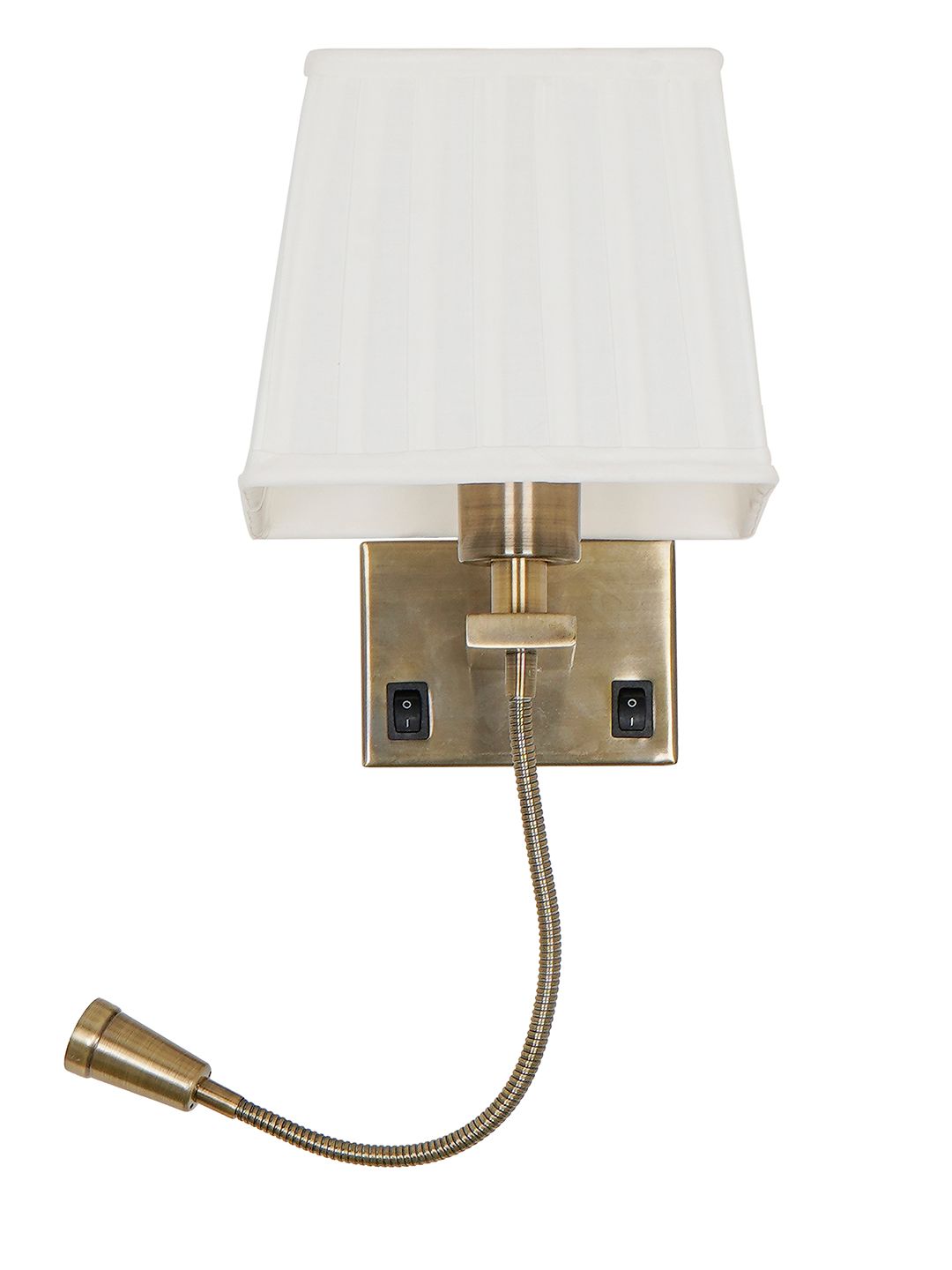 Elegant Antique Brass Transitional Wall Sconce with Flexible LED Reading Light