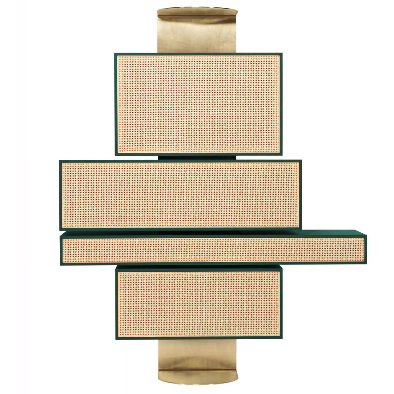 Modern Vienna Asymmetrical Wall Shelf with Drawers, Shelves & Desk
