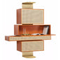 Modern Vienna Asymmetrical Wall Shelf with Drawers, Shelves & Desk
