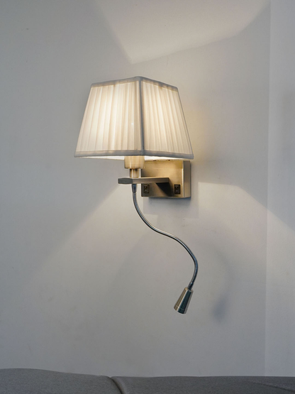 Satin Steel Fabric Mild Steel 2-Light Wall Sconce – 38.1 cm