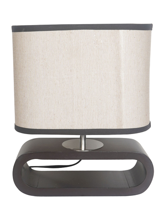 Asian Style Capsule Shaped Dark Brown Table Lamp