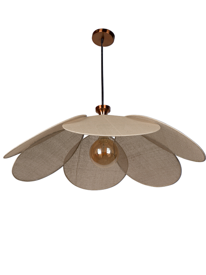 Contemporary 30-inch Burlap Flower Petal Designer Pendant Hanging Light