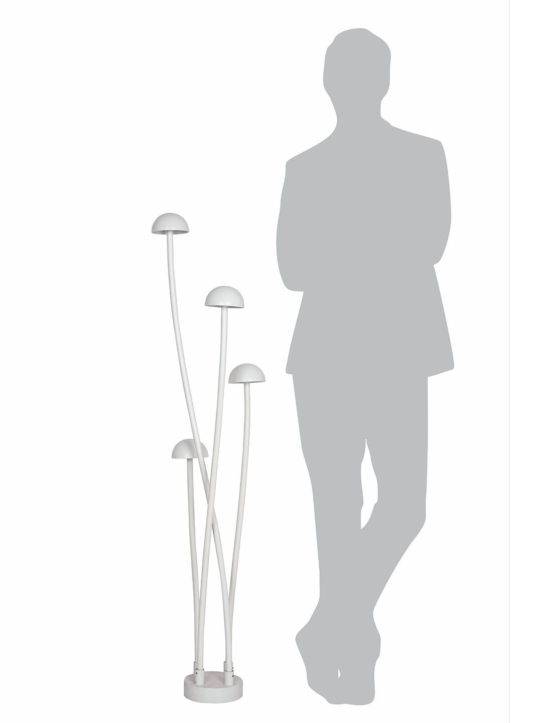 Fos Lighting Enoki Modern LED Mushroom Bollard Set, Off-White Outdoor Garden Pathway Lights