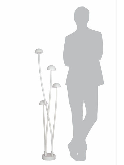 Fos Lighting Enoki Modern LED Mushroom Bollard Set, Off-White Outdoor Garden Pathway Lights