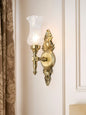 Elegant Antique Brass Aluminium Torch Wall Sconce with Fluted Clear Glass Shade