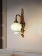 Traditional Antique Brass Wall Sconce: Blue Beaded Glass, Elegant Home Lighting