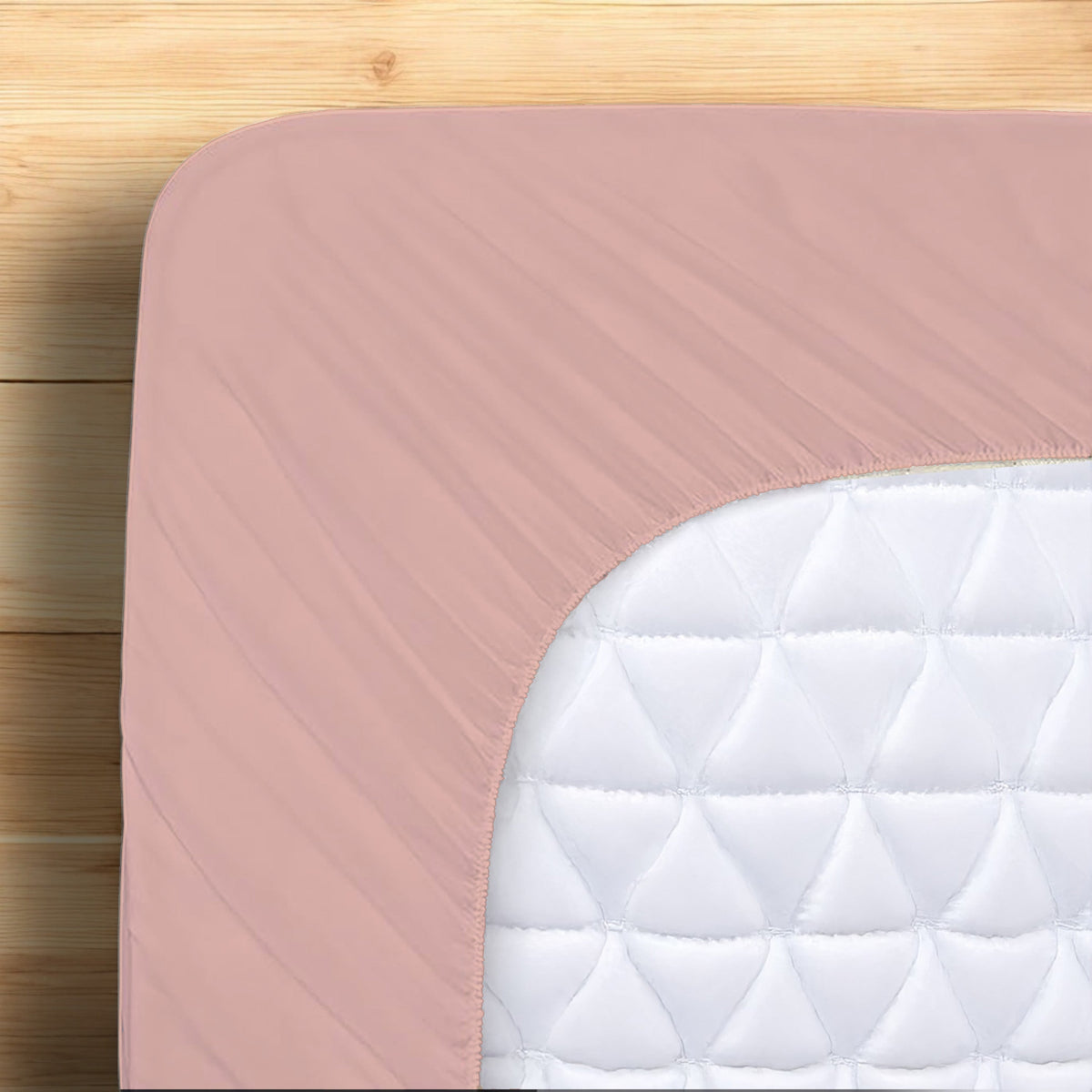 OLD ROSE - 300TC fitted sheet set, premium pure cotton