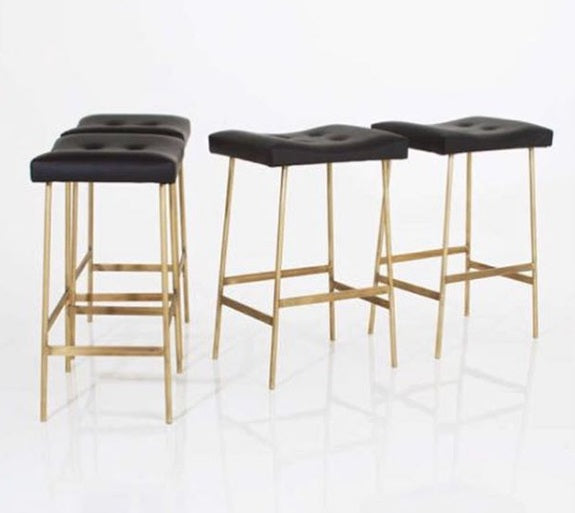 Premium Metal Leather Bunda Bar Stool - Tufted Upholstery, Custom Heights
