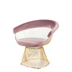 Elegant Gold Wire Barrel Chair with Plush White Cushion for Modern Homes