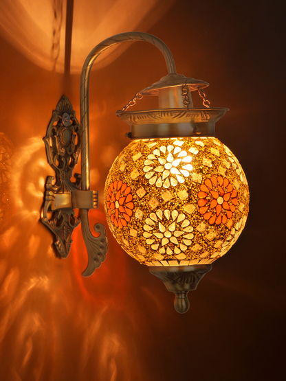 Brass Antique Glass Brass 1-Light Wall Sconce – 30.5 cm