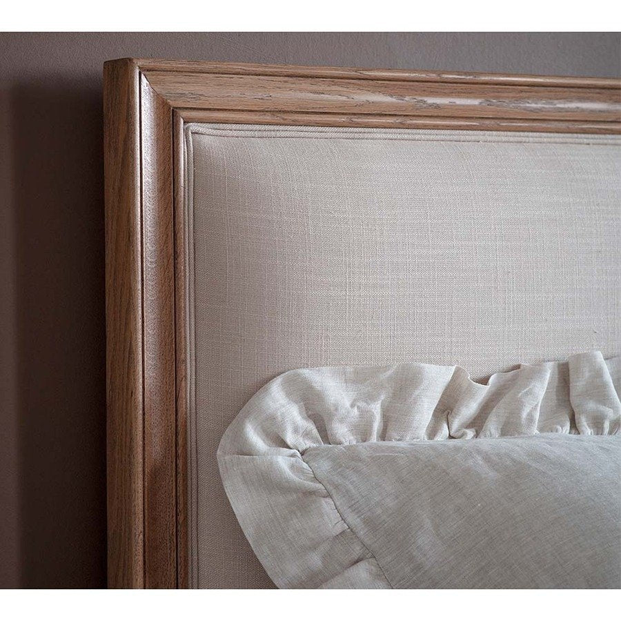 Savan Acacia Upholstered Bed with Maple Matt Finish