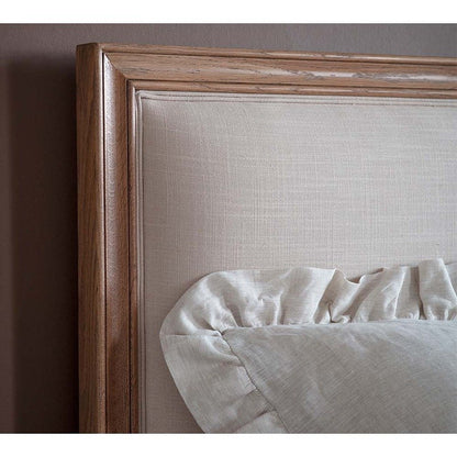 Savan Acacia Upholstered Bed with Maple Matt Finish