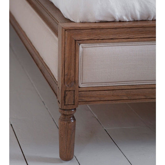 Savan Acacia Upholstered Bed with Maple Matt Finish