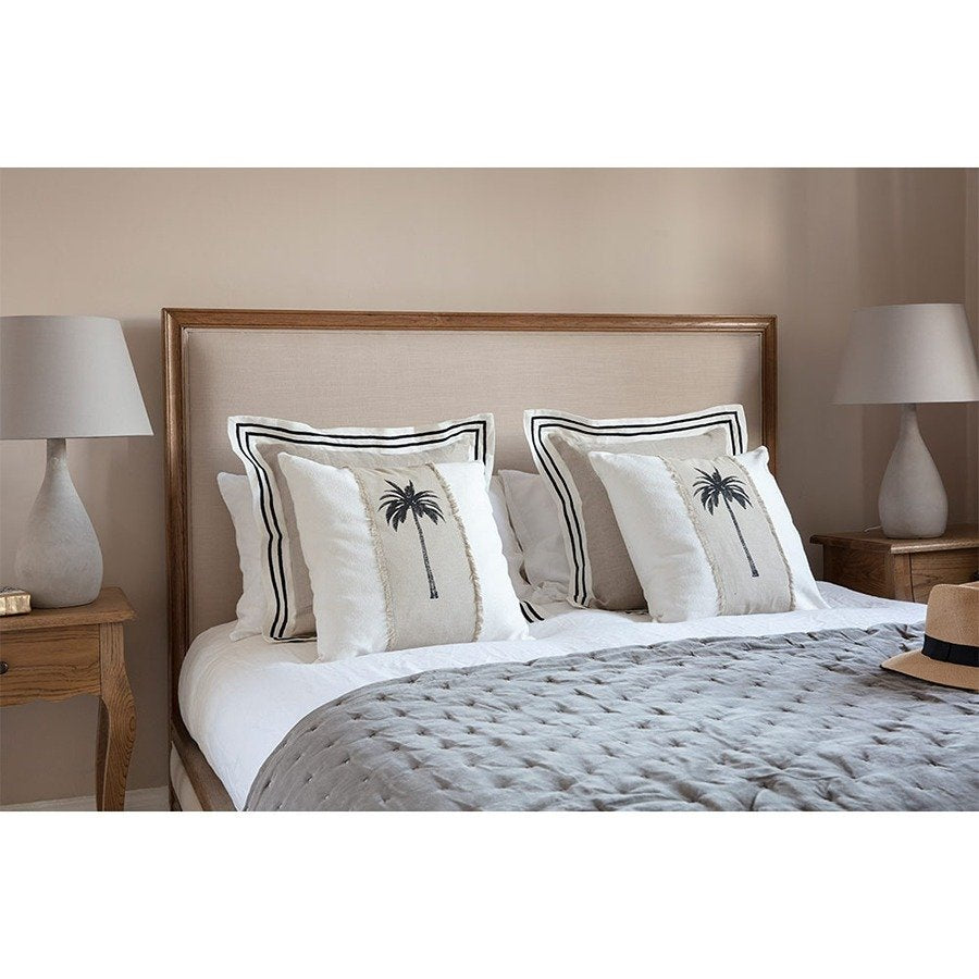 Savan Acacia Upholstered Bed with Maple Matt Finish