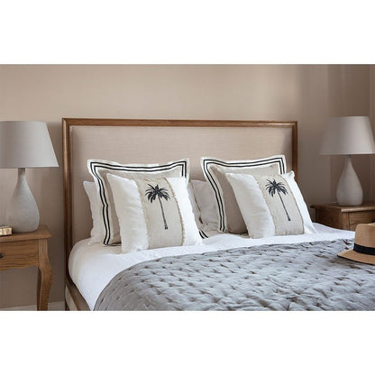 Savan Acacia Upholstered Bed with Maple Matt Finish