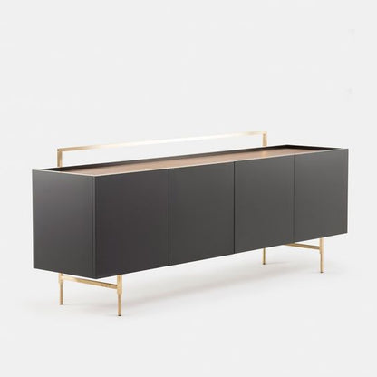 Luxurious Trunk Low Cabinet with Removable Storage Box and Metal Detailing