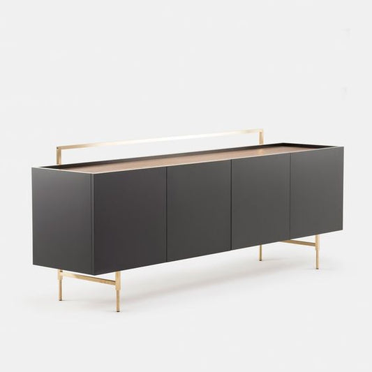Luxurious Trunk Low Cabinet with Removable Storage Box and Metal Detailing