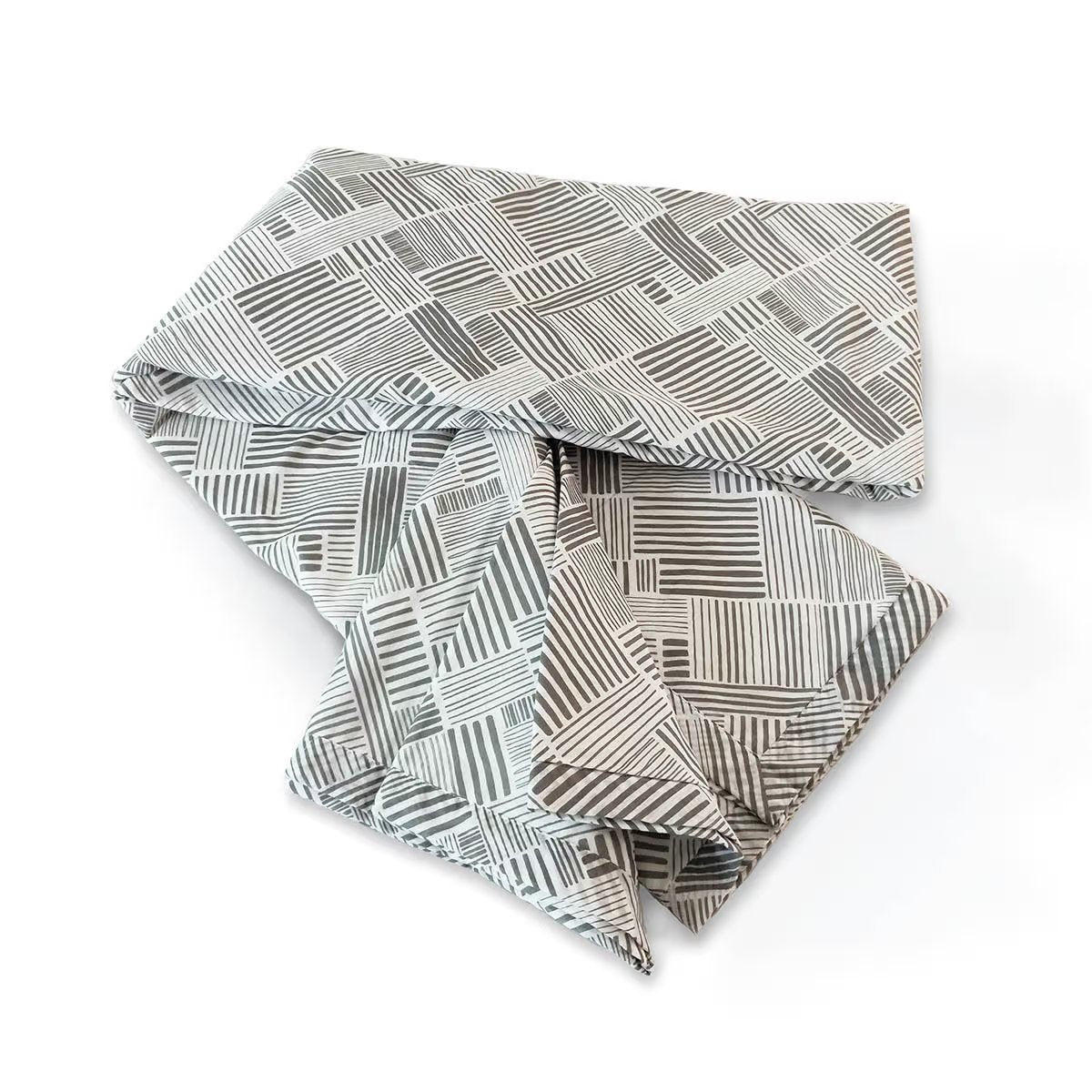 MODERN RETRO – Grey stripe print soft Cotton three layer dohar