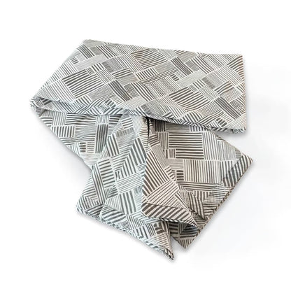 MODERN RETRO – Grey stripe print soft Cotton three layer dohar