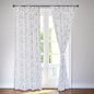 Blue Swirl Sheer Curtain Panel | Victorian Print Cotton Voile | 2 Sizes | 4 Hanging Styles
