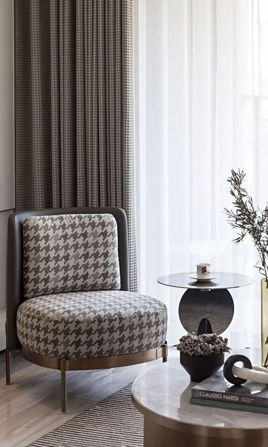 Elegant Nordic Design Armchair with Light Silhouette, Modern Upholstered Living Room Chair