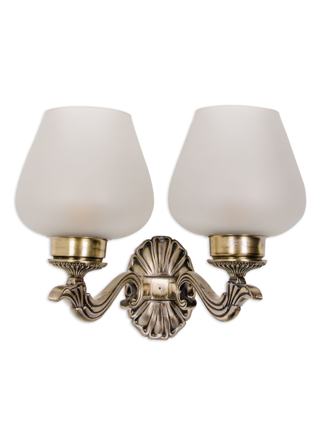 Brass Antique Glass Aluminium 2-Light Wall Sconce – 27.9 cm