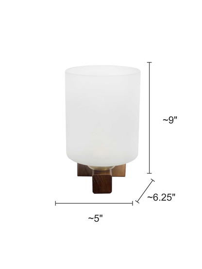 Brown Wood Glass 1-Light Wall Sconce – 22.9 cm
