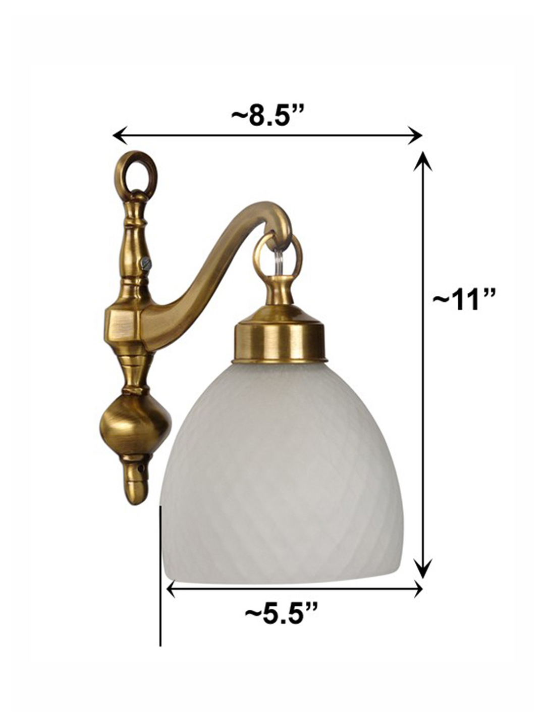 Brass Antique Glass Brass 1-Light Wall Sconce – 27.9 cm