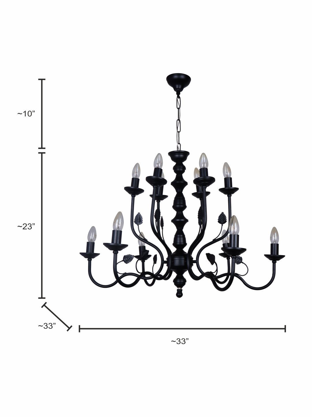 Black Italian Lights Steel Chandelier
