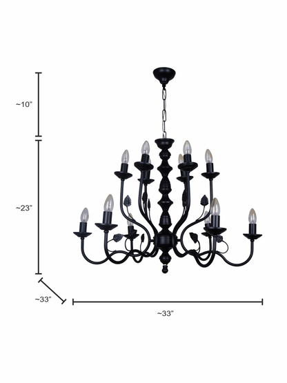 Black Italian Lights Steel Chandelier