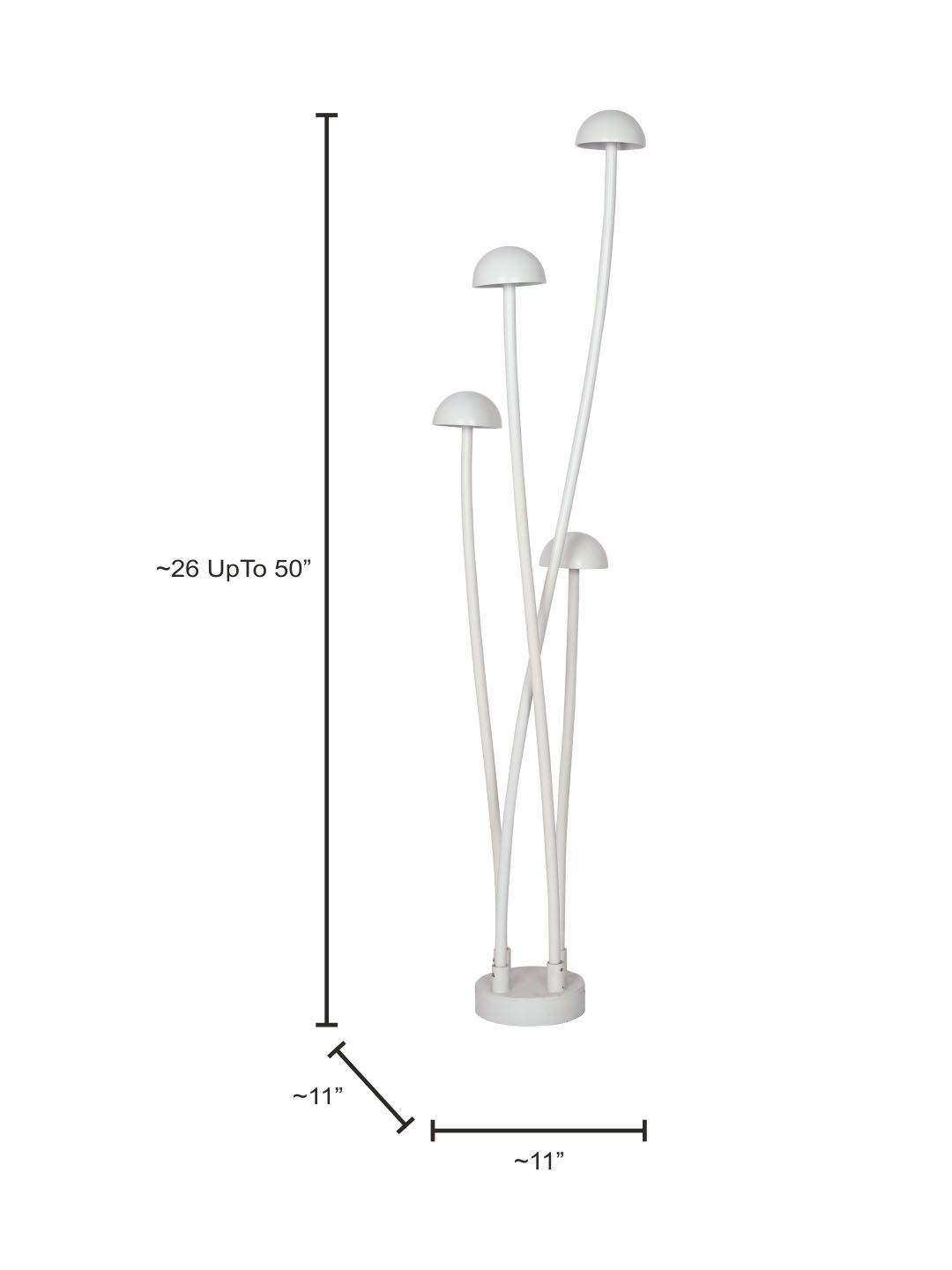 Fos Lighting Enoki Modern LED Mushroom Bollard Set, Off-White Outdoor Garden Pathway Lights