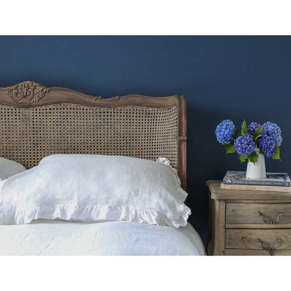 Elegant Chateauneuf Rustic Rattan Queen French Bed with Natural Finish