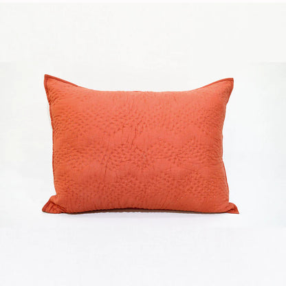 Rust, quilted pillow cover, chevron pattern, zig zag quilting, cotton, kantha, 100% cotton, sizes available