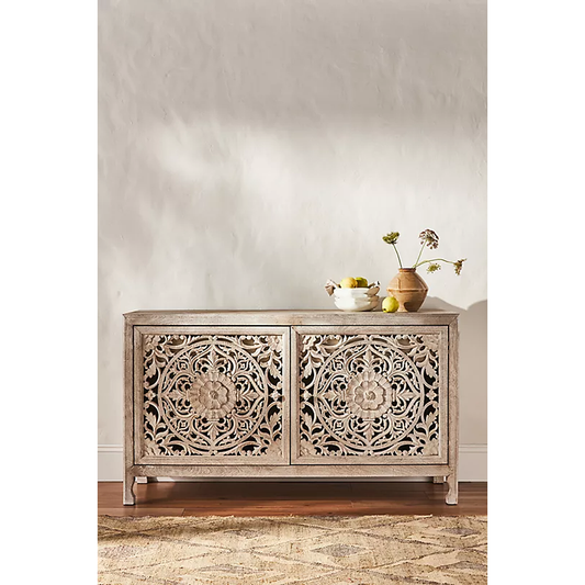 Sunflower Carved 2 Door Mango Sideboard