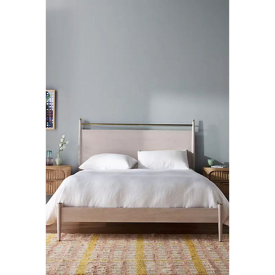 Acacia Wood King Size Hemming Bed – Purple Pink Finish