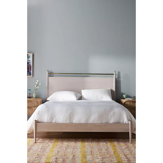 Acacia Wood King Size Hemming Bed – Purple Pink Finish