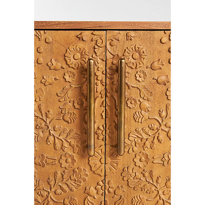 Pippa Deeply Carved Mango Wood Buffet with Antique Orange Finish