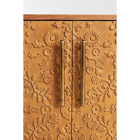 Pippa Deeply Carved Mango Wood Buffet with Antique Orange Finish