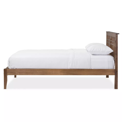 Loafey Mid-Century Modern Solid Mango Wood Bed