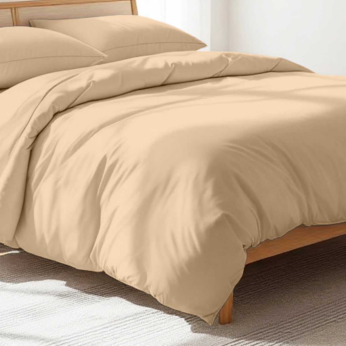 BEIGE - 300TC Duvet cover, premium cotton satin