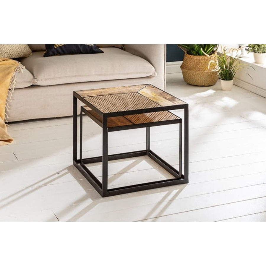 Rattan Industrial coffee table