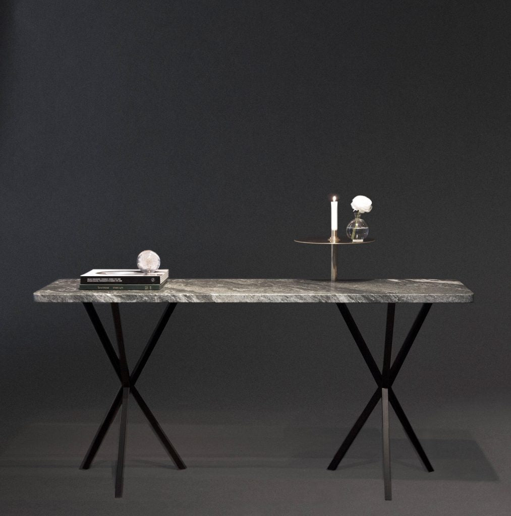 Versatile NEB Console Table with Architectural Cross-Leg Design for Modern Homes