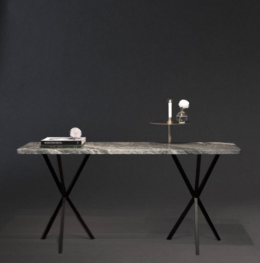 Versatile NEB Console Table with Architectural Cross-Leg Design for Modern Homes