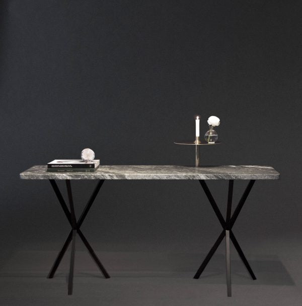 Versatile NEB Console Table with Architectural Cross-Leg Design for Modern Homes