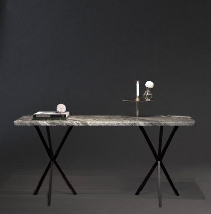 Versatile NEB Console Table with Architectural Cross-Leg Design for Modern Homes