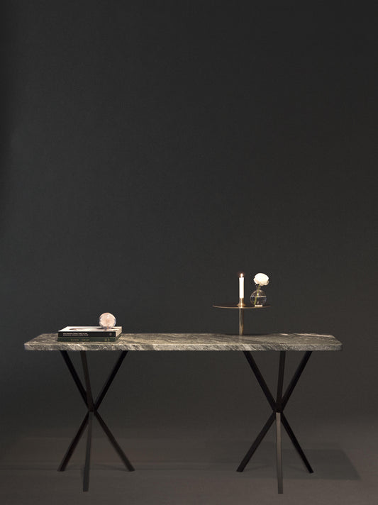 Versatile NEB Console Table with Architectural Cross-Leg Design for Modern Homes