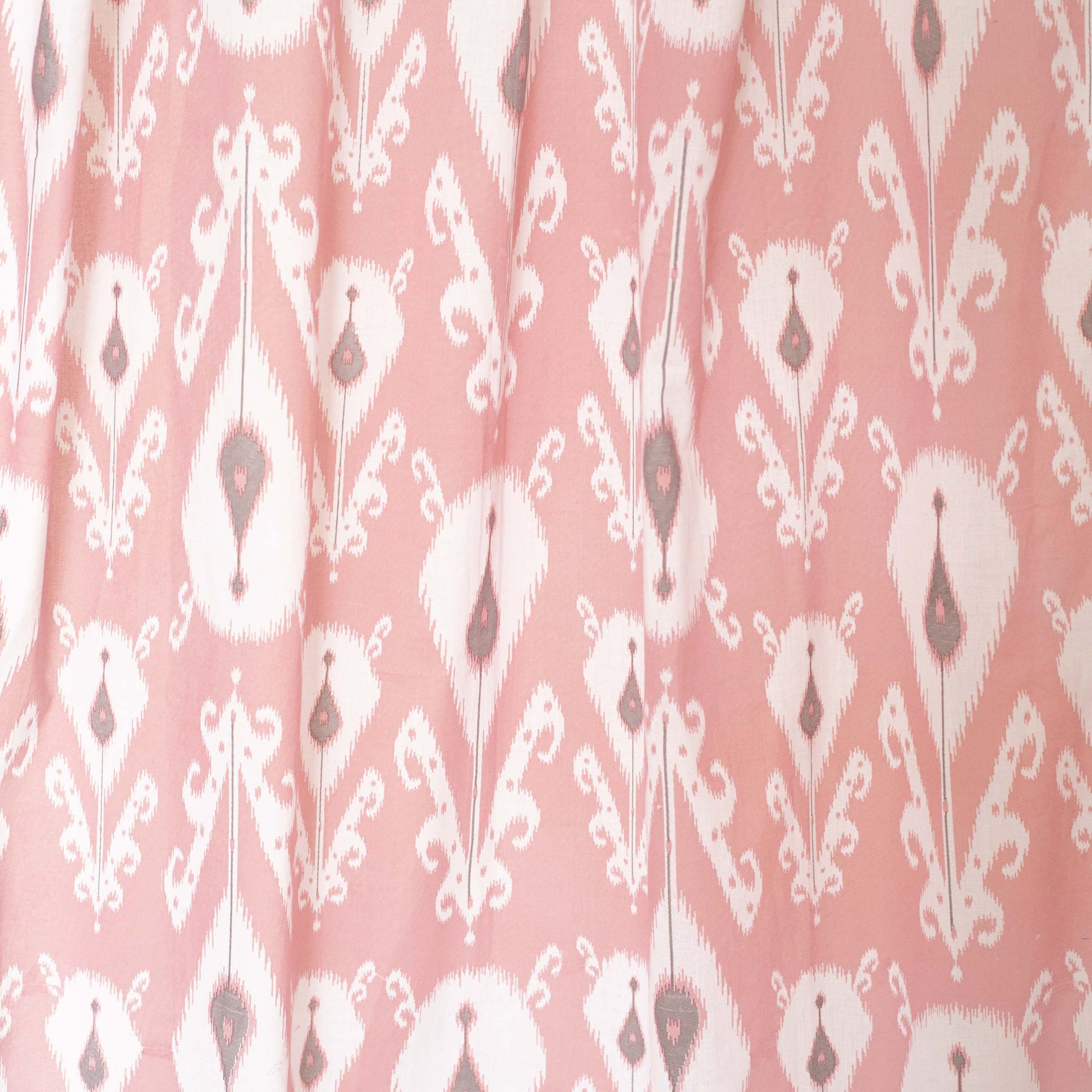 Coral Ikat Sheer Cotton Curtain Panel – Multiple Hanging Styles